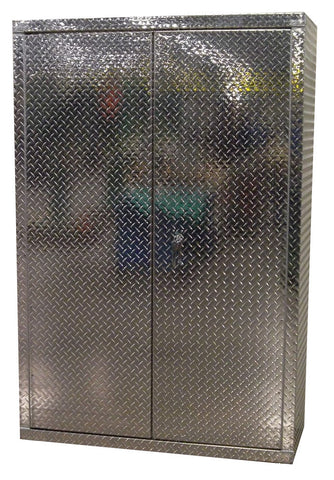 Garage & Shop Storage Cabinet with Shelves - 6 Foot Tall, (48"L x 72"H  x 18"D or 22"D), Aluminum