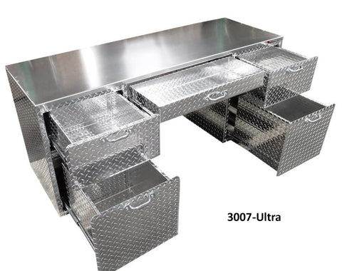 Shop Desk, (72-1/2"L x 30-1/2"H  x 24-1/2"D), Aluminum