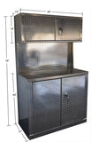 Garage & Shop Combination 4 Foot Base with Overhead Cabinet - Deluxe, (48"L x 80"H  x 22"D), Aluminum