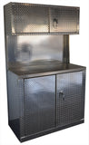 Garage & Shop Combination 4 Foot Base with Overhead Cabinet - Deluxe, (48"L x 80"H  x 22"D), Aluminum