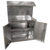 Garage & Shop Combination 4 Foot  Base Cabinet with Overhead Shelf - Deluxe, (48"L x 70"H  x 22"D), Aluminum