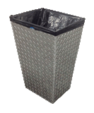Garage Trash Can - Diamond Plate