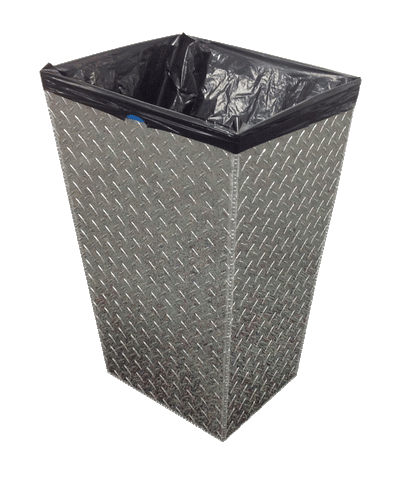 Garage Trash Can - Diamond Plate