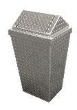 Garage Trash Can - Diamond Plate