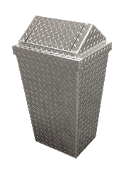 Garage Trash Can - Diamond Plate