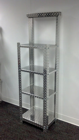 Garage & Shop Display Stand, (18"L x 62"H  x 12"D), Aluminum