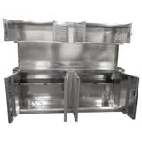 Combination 8 Foot Base Cabinet with Overhead Cabinet - Deluxe, (96"L x 80"H  x 22"D), Aluminum