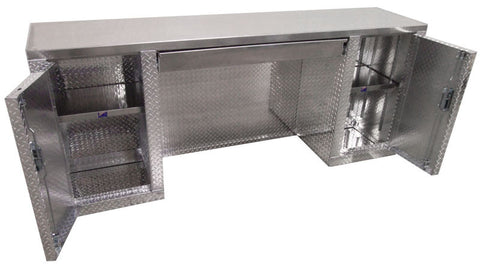 Base Cabinet - 8 foot - with Drawer - Deluxe, (96"L x 40"H x 22"D), Aluminum