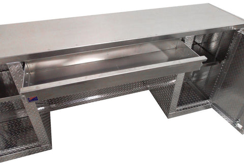 Base Cabinet - 8 foot - with Drawer - Deluxe, (96"L x 40"H x 22"D), Aluminum