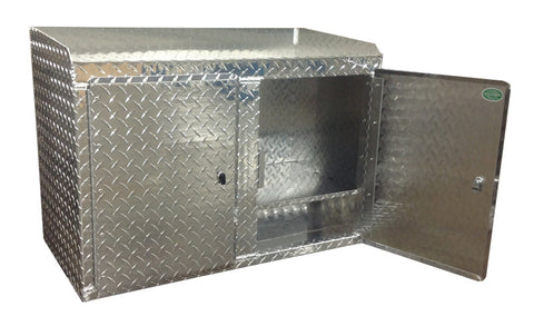 Trailer Helmet Cabinet Deluxe - 2 Mount (32"L x 23"H  x 16"D), Aluminum