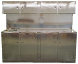 Trailer Combo Cabinet, 8 Foot Base with Overhead, (96"L x 78"H  x 22"D), Aluminum