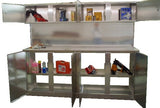 Trailer Combo Cabinet, 8 Foot Base with Overhead, (96"L x 78"H  x 22"D), Aluminum