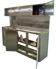 Trailer Combo Cabinet, 8 Foot Base with Overhead, (96"L x 78"H  x 22"D), Aluminum