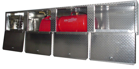 Trailer Overhead Cabinet - 8 Foot, (96"L x 16"H  x 14"D), Aluminum
