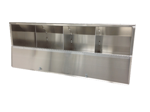 Overhead Trailer Cabinet with Radius Back - (64"L x 15"H x 12"D), Aluminum