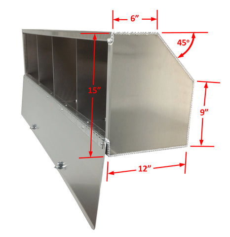 Overhead Trailer Cabinet with Radius Back - (64"L x 15"H x 12"D), Aluminum