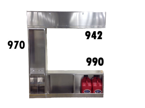 Trailer Upright Cabinet, (16"L x 67"H  x 12"D), Aluminum