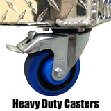 Garage & Shop Rolling Workbench Storage Cabinet - 4 Ft, (48"L x 39"H  x 22"D), Aluminum & Butcher Block