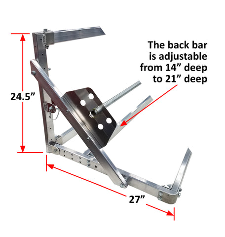 Deluxe Flip-up Tire Rack for Trailer, Garage or Workshop - 4', 5', 7', 9', 12' or 14'