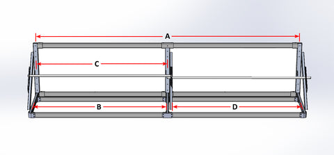 Deluxe Flip-up Tire Rack for Trailer, Garage or Workshop - 4', 5', 7', 9', 12' or 14'