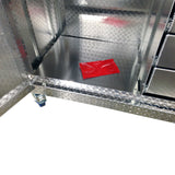 Garage & Shop Rolling Workbench Storage Cabinet - 4 Ft, (48"L x 39"H  x 22"D), Aluminum & Butcher Block