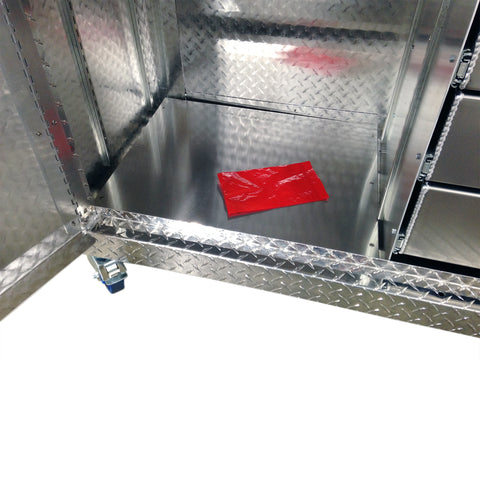 Garage & Shop Rolling Workbench Storage Cabinet - 4 Ft, (48"L x 39"H  x 22"D), Aluminum & Butcher Block