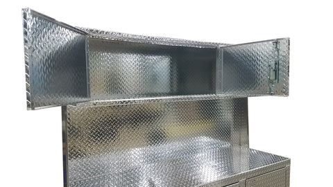 Combination 6 Foot Base Cabinet with Overhead Cabinet - Deluxe, (72"L x 80"H  x 22"D), Aluminum