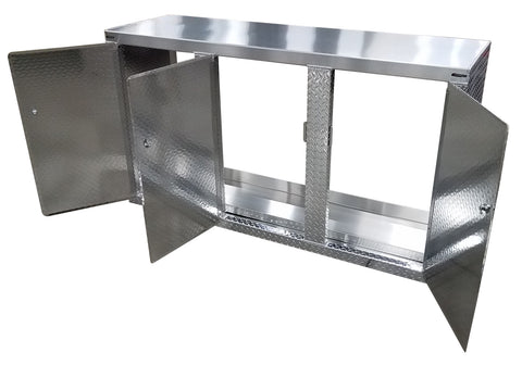 Trailer Package, Base Cabinet with Overhead Cabinet - 6 Foot, Aluminum