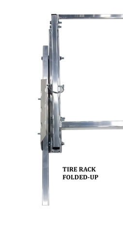 Deluxe Flip-up Tire Rack for Trailer, Garage or Workshop - 4', 5', 7', 9', 12' or 14'