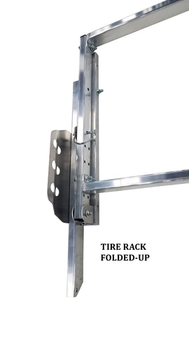 Deluxe Flip-up Tire Rack for Trailer, Garage or Workshop - 4', 5', 7', 9', 12' or 14'