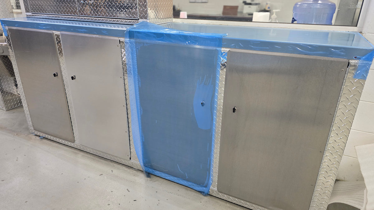 Trailer Storage Cabinet - Base, 8 ft. (96"L x 40"H x 22"D), Aluminum - SCRATCH N' DENT
