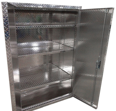 Garage & Shop Storage Cabinet with Shelves - 6 Foot Tall, (48"L x 72"H  x 18"D or 22"D), Aluminum