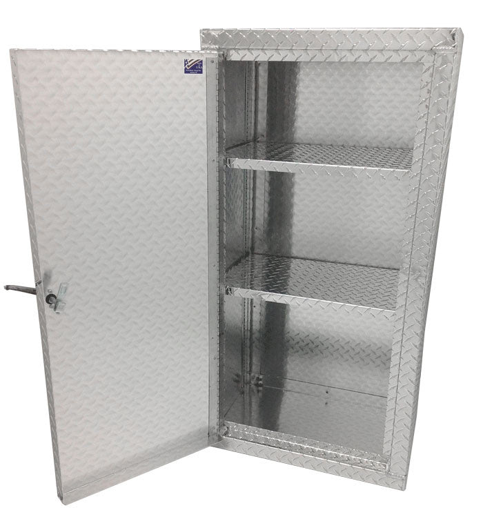 Garage & Shop Shoe Cabinet, (24"L x 48"H x 16"D), Aluminum