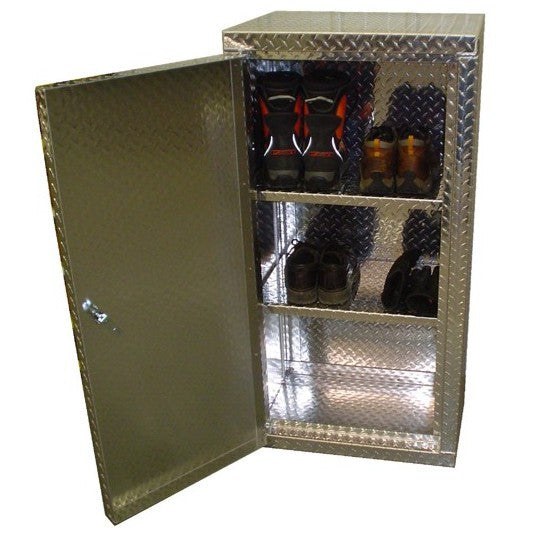 Garage & Shop Shoe Cabinet, (24"L x 48"H x 16"D), Aluminum