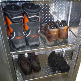 Garage & Shop Shoe Cabinet, (24"L x 48"H x 16"D), Aluminum