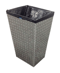 Garage Trash Can - Diamond Plate