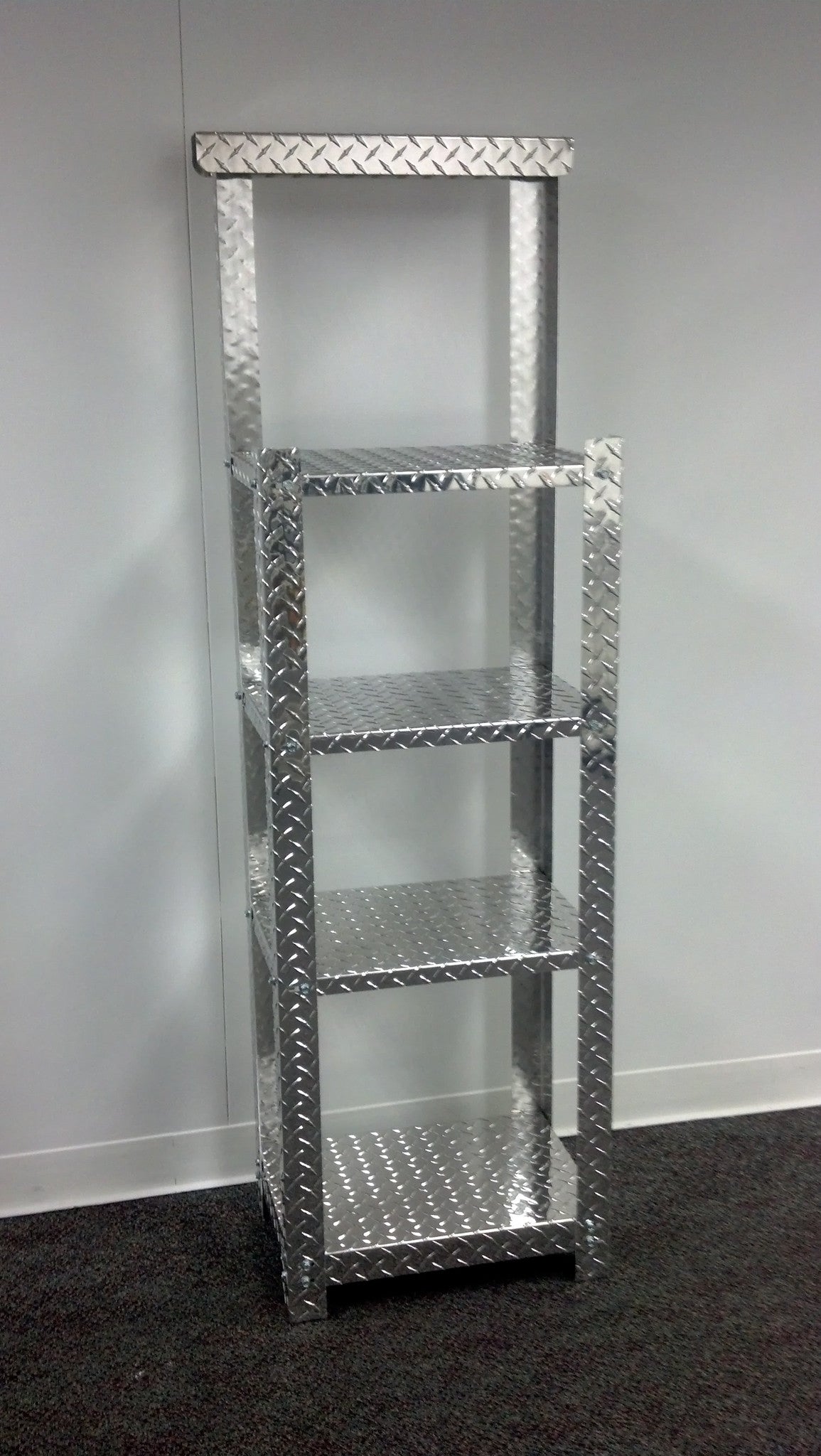 Garage & Shop Display Stand, (18"L x 62"H  x 12"D), Aluminum