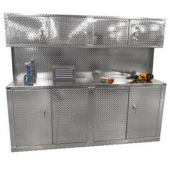 Combination 8 Foot Base Cabinet with Overhead Cabinet - Deluxe - Aluminum