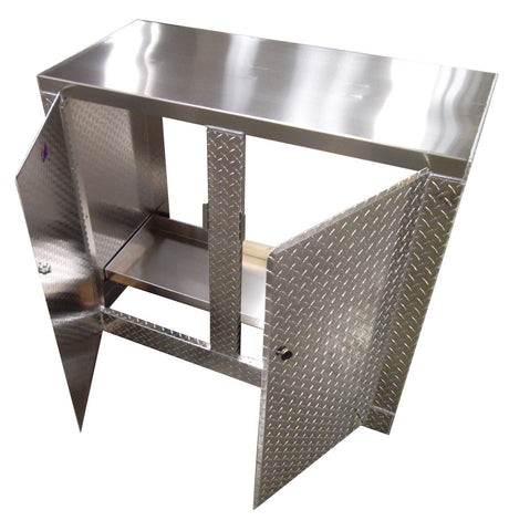 Trailer Package, Base Cabinet with Overhead Cabinet - 4 Foot, Aluminum