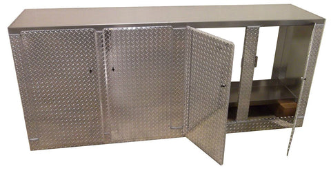 Trailer Storage Cabinet - Base, 8 ft. (96"L x 40"H x 22"D), Aluminum