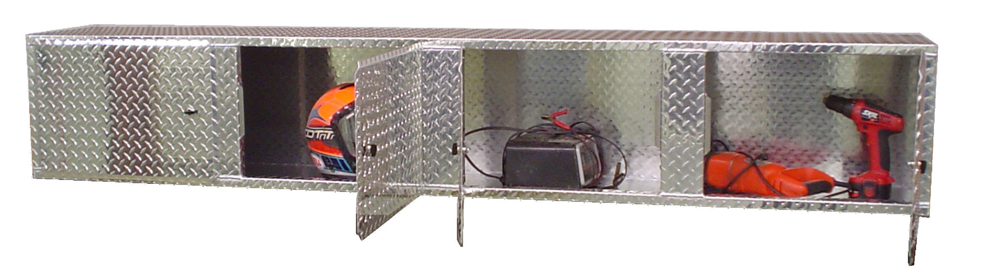 Trailer Overhead Cabinet - 8 Foot, (96"L x 16"H x 14"D), Aluminum