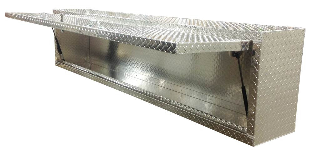 Overhead Trailer Cabinet - 8 Foot, Gas Charged Door, Aluminum