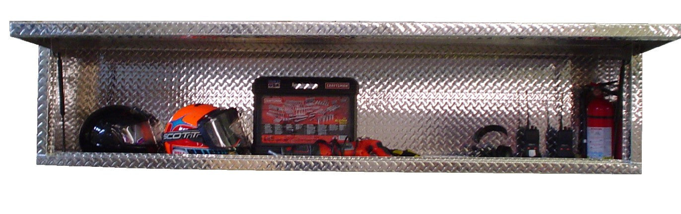 Overhead Trailer Cabinet - 8 Foot, Gas Charged Door, Aluminum