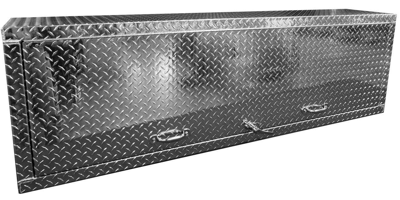 Overhead Trailer Cabinet - 6 Foot (72"L x 22"H  x 14"D), Aluminum Gas Charged Door, Aluminum