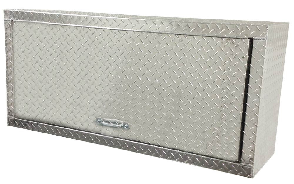 Overhead Trailer Cabinet - 4 Foot, Gas Charged Door, Aluminum