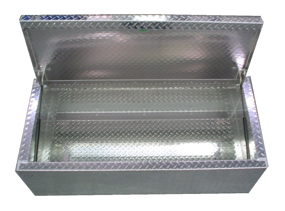 Overhead Trailer Cabinet - 4 Foot, Gas Charged Door, Aluminum