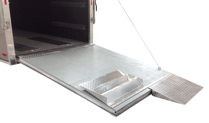 Open Trailer Ramps Trailer Door Ramps - Diamond Plate Aluminum - Pair or Single - Made in ...
