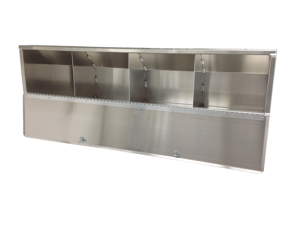 Overhead Trailer Cabinet with Radius Back - Aluminum