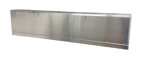 Overhead Trailer Cabinet with Radius Back - (64"L x 15"H x 12"D), Aluminum