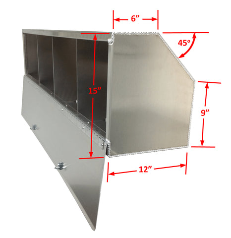 Overhead Trailer Cabinet with Radius Back - 6 foot (72"L x 15"H x 12"D), Aluminum SCRATCH AND DENT